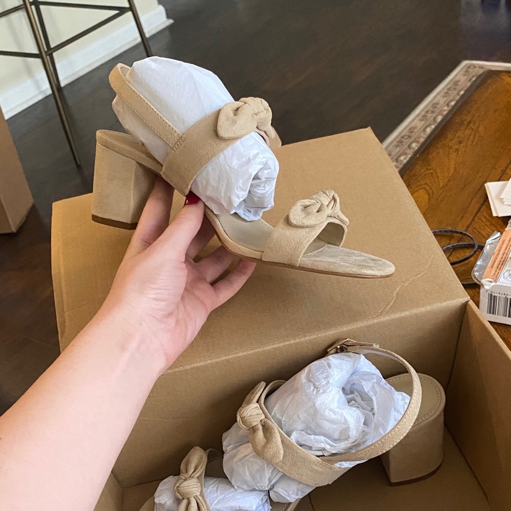 J. Crew Factory Beige Block Heel Sandals